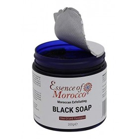 Savon Noir Beldi avec Huile Essentielle dEucalyptus Exfoliant Marocain Pour Gommage et Soin du Corps 200 g