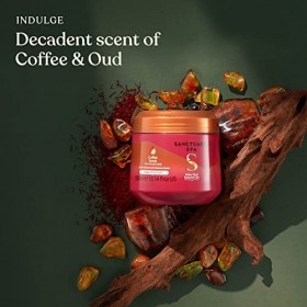 Sanctuary Spa Ruby Oud Gommage au café, sans huile minérale, sans cruauté envers les animaux et végétalien, 300 ml, rouge