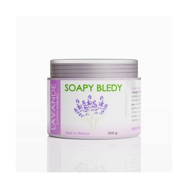 Soapy Bledy - Gommage au Savon Noir BIO à la Lavande + 1 Gant de Gommage OFFERT - 200g - Gommage exfoliant pour le corps et v