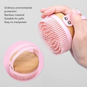 Gommage pour le corps en silicone, rose avec poignée Exfoliant à suspendre Exfoliant pour le corps pour tous les types de pea