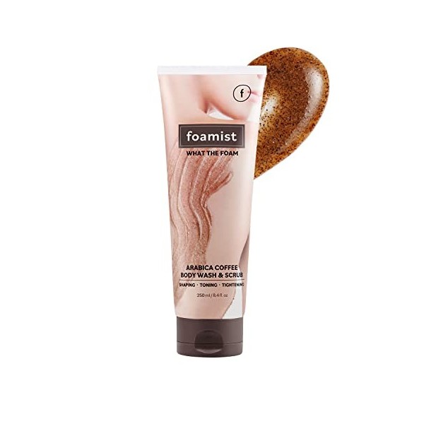 Foamist Arabica Coffee Gommage corporel 100 % végétalien, resserre les pores, tonifie et sculpte la peau