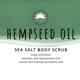 Elysium Spa® Gommage exfoliant pour le corps au sel de mer, enrichi en huile de graines de chanvre et vitamine E