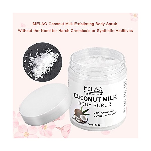 Gommage exfoliant pour le corps, Crème exfoliante pour le visage et la peau du lait à lhuile de coco pour le visage Mains ex