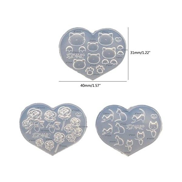 Silicone Stamping Nail Art Moules 3D Silicone Timbre Polonais Résine Mignon UV Gel Moule DIY Nail Art Outils Pour Ongles Déco