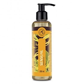 Huile de Massage 200ml - 100% Pur & Naturel - Ylang Ylang & Jojoba - Huile Massage au Parfum Merveilleux - Cosmétiques Nature