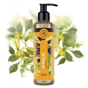 Huile de Massage 200ml - 100% Pur & Naturel - Ylang Ylang & Jojoba - Huile Massage au Parfum Merveilleux - Cosmétiques Nature