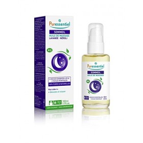 Puressentiel - Sommeil Détente - Huile de Massage aux 6 Huiles Essentielles - Lavande et Néroli - 100% Bio et Naturel - Pour 