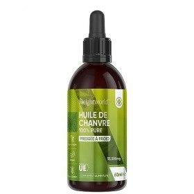 Huile de Chanvre 60ml, Gouttes Vegan et Pure, Pressée à Froid - 1850mg dHuile de Graines de Chanvre - Source dAcides Gras E