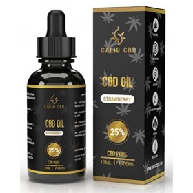 CBD | Huile cbd de chanvre bio | 25% 2500mg 10ML | À lextrait de fraise | Cbd Huile de chanvre | Fabriqué dans lUE | 0% THC