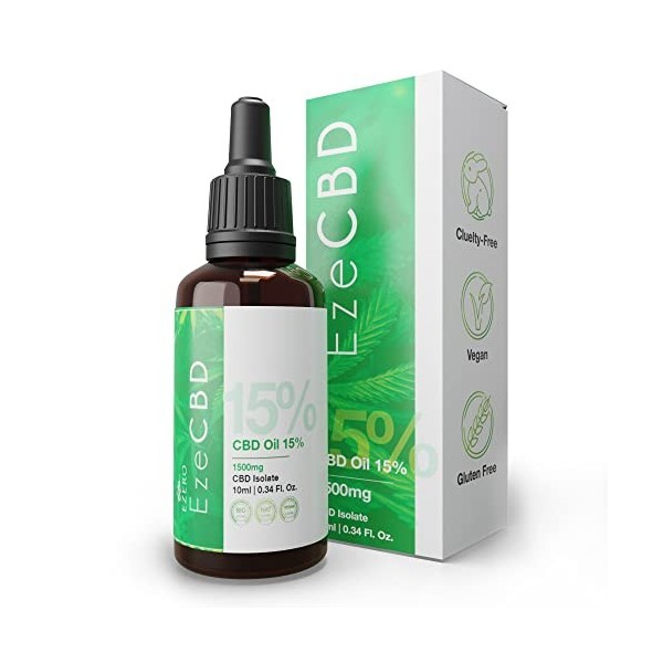 Ezero Huile Cbd 15% Premium 1500 Mg Biologique Pure - Cbd Huile - Huile De Cbd - Huile De Chanvre Bio - Huile De Cdb - Hemp O