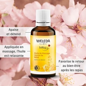 WELEDA - Huile de Massage Ventre Weleda Baby - Apaise et Détend Pendant la Digestion - Flacon de 50&nbsp;ml