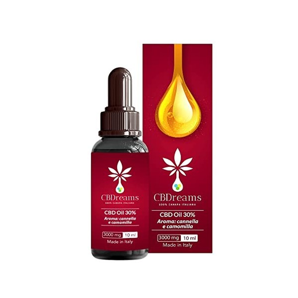 Huile CBD 30% - Huile de Chanvre Bio - Huile de CBD à la Cannelle et à la Camomille - CBD Herbe Végétalien - Huile de CDB San