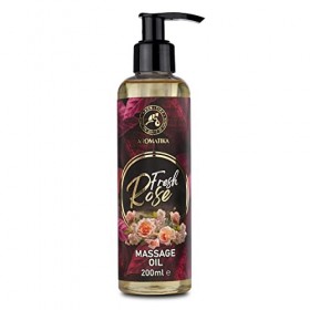 Huile de Massage Rose 200ml - Huile Corporelle - Mélange Bois de Rose - Pépins de Raisin - Jojoba - LAmande - Huiles des Noy