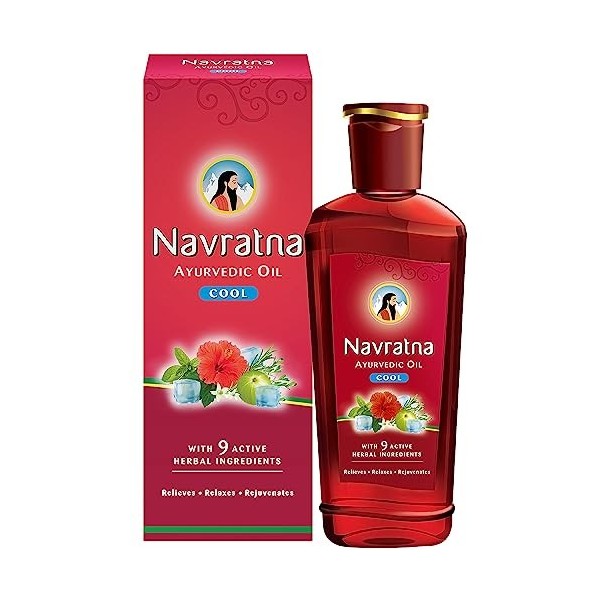 Himani Navratna Huile Fraîche aux Herbes, Huile de Massage Rajeunissante et Relaxante avec 9 Ingrédients Actifs, 300 ml
