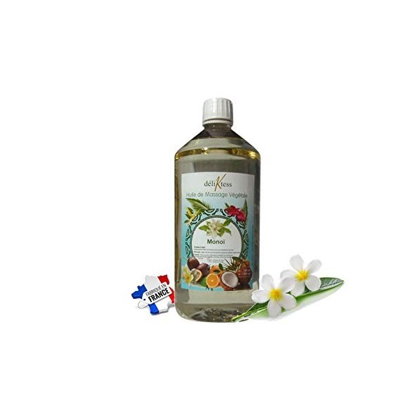 déliktess® - Huile de massage végétale - 19 parfums au choix- 200ml ou 1 litre - Naturelle et fabriquée en France - pour mode