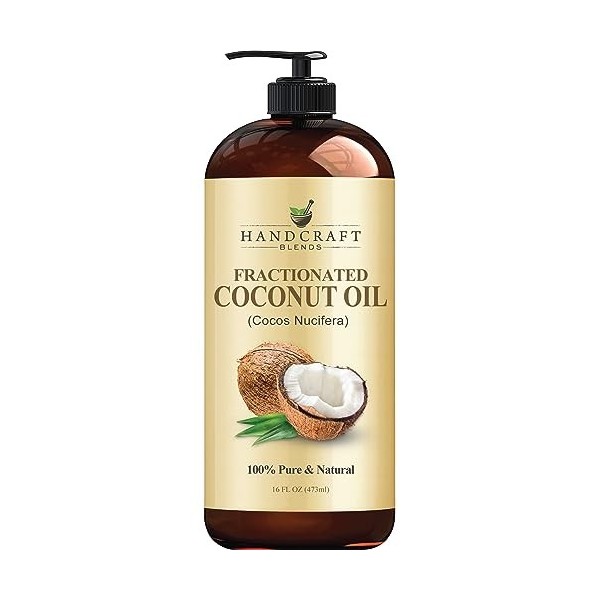 Handcraft Fractionated Coconut Oil - 100 Percent Pure and Natural - Premium Therapeutic Grade Carrier Oil for Aromatherapy, M
