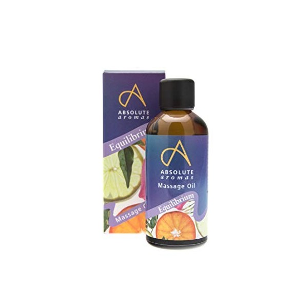 Absolute Aromas Huile de Bain et de Massage Equilibrium 100 ml - Huiles Essentielles Pures de Bergamote, Encens et Vétiver à 