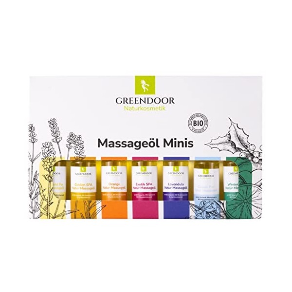 Kit de massage 4,6 étoiles Greendoor - Coffret cadeau 100 % naturel - 175 ml - Meilleure expérience de massage naturelle - Co