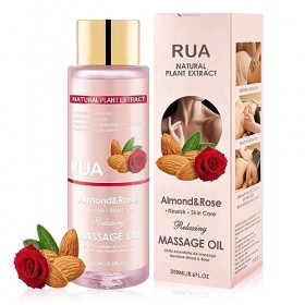 Huile de massage relaxante, huile de massage pour les articulations, huile de massage aux amandes et à la rose, huile corpore