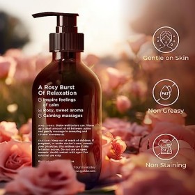 Gya Labs Huiles de massage à la rose pour la massothérapie - Fabriquées avec de lhuile de jojoba, dargan, de tournesol, da