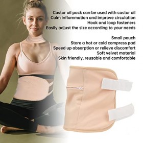 Kit de Pack Dhuile de Ricin, Doux et Réutilisable, Soulagement des Douleurs à la Taille, Compresse Dhuile de Ricin, Pack D