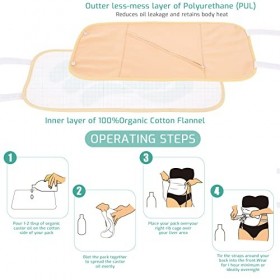 Castor Oil Packs, 2pcs Dhuile de Ricin en TPU Réutilisables pour Prévenir Les Fuites, Kit Huile Ricin Réglable pour la Taill