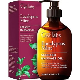 Gya Labs Huiles de massage à la menthe eucalyptus pour la massothérapie - Fabriquées avec du jojoba, de largan, du tournesol