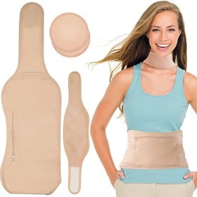 Pack dhuile de ricin réutilisable et étanche avec sangle élastique pour le cou et la taille - Compresse les muscles du foie 