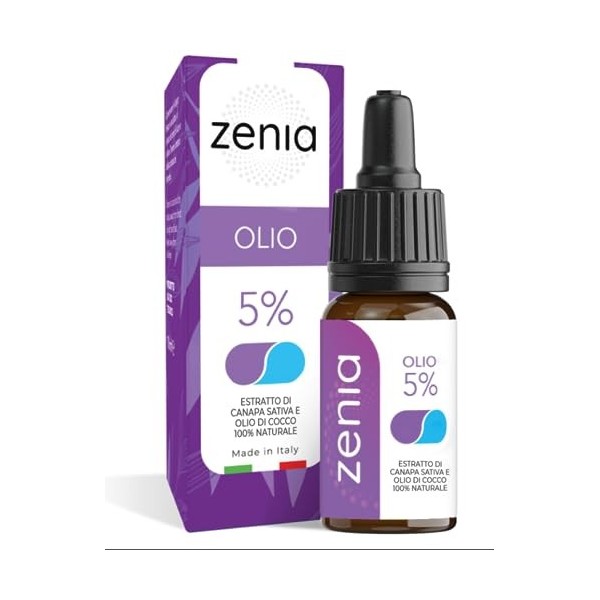 Zenia Huile Naturelle 5% de propriétés bénéfiques et antioxydantes, utile pour dormir et soulager la douleur, linflammation,