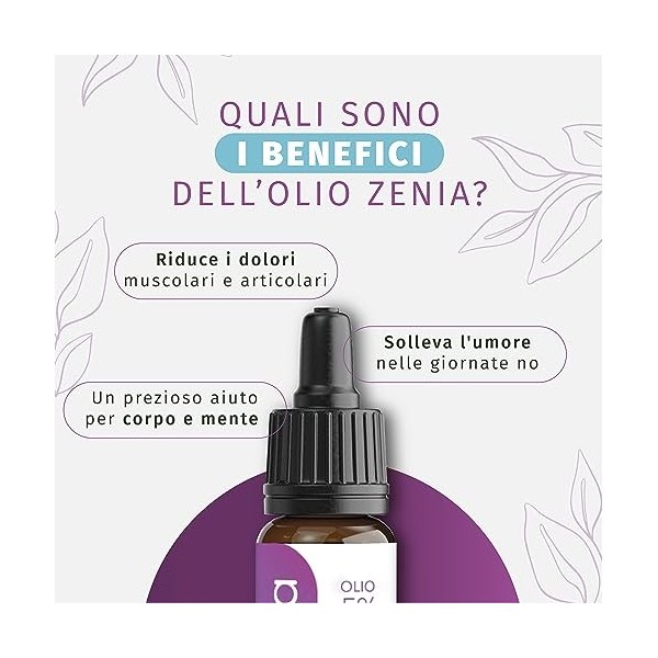 Zenia Huile Naturelle 5% de propriétés bénéfiques et antioxydantes, utile pour dormir et soulager la douleur, linflammation,