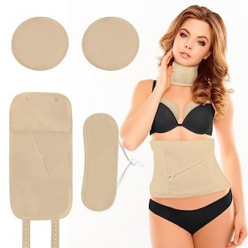 Lot de 4 kits dhuile de ricin pour abdomen et cou, désintoxication du foie, sommeil confortable, constipation et inflammatio