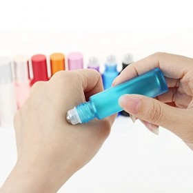 Lot de 8 bouteilles en verre pour huile essentielle – Bouteilles vides de 10 ml pour huile essentielle, mélanges daromathéra