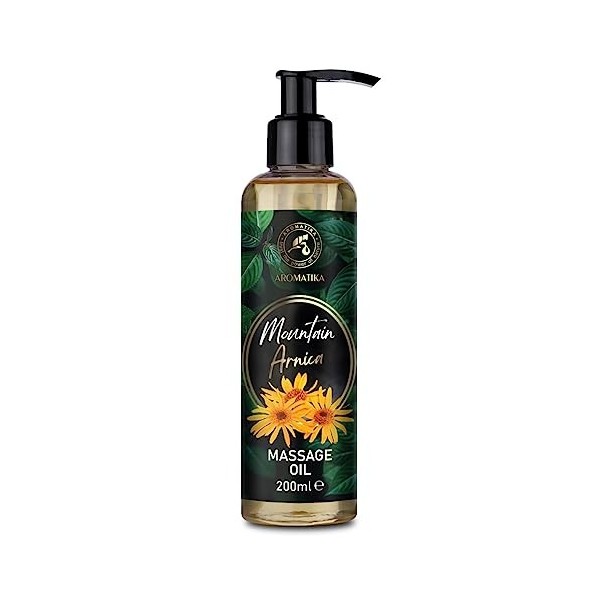 Huile de Massage Mountain Arnica 200 ml - Extrait de Fleur dArnica Montana - Huile Corporelle - Pure & Natural - Huile Cosmé