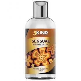5kind Huile de massage sensuelle 250 ml - À lhuile essentielle de Jasmin & Vanille - Huile massage et relaxation anti stress
