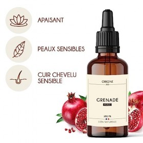 Origine.bio - Huile Végétale De Grenade 100ml - 100% Naturelle - Régénératrice, Nourrissante - Marque Française