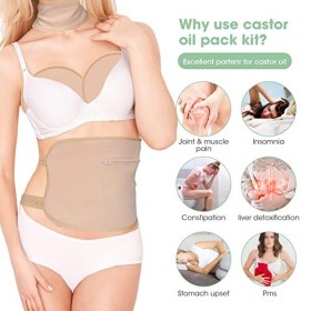 Lot de 4 flacons dhuile de ricin pour la taille et le cou pour éviter les fuites - Réutilisable - Avec sac de rangement Velc