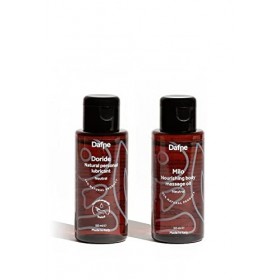 Dafne - Set de Voyage - Lubrifiant Naturel + Huile Corporelle & Massage - 99% Naturel riche en Vitamine E, Amandes Douces, Jo
