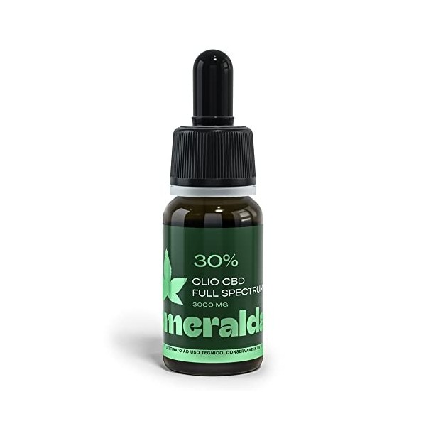 SMERALDA Huile de Chanvre authentique 30% - Fabriquée en Italie à partir de lagriculture biologique - 10 ml 3000 mg - Huile 