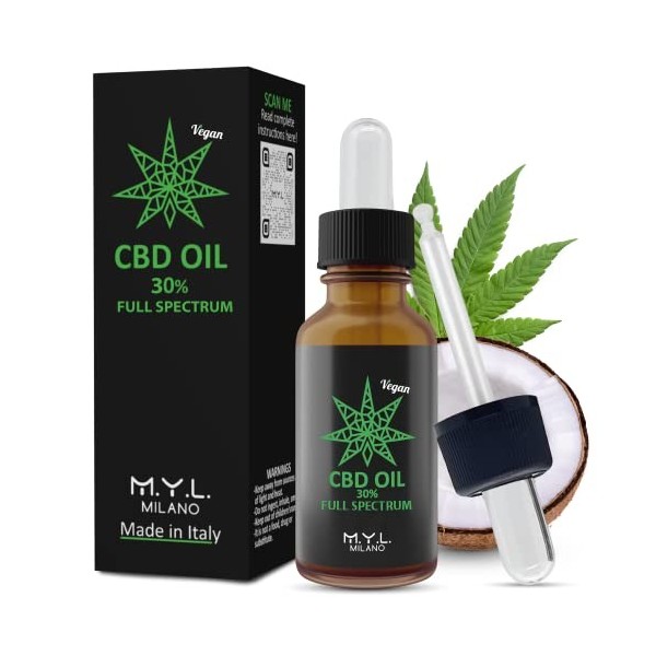 M.Y.L. Huile CBD de chanvre 30% 1000MG Pure et authentique | Fabriqué en Italie - 10ml