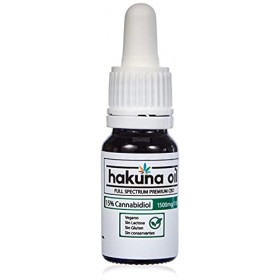 Huile de CBD 15% Full Spectrum Huile de chanvre 100% naturelle et vegan 1500mg CBD dans 10 ml - Hakuna Oil