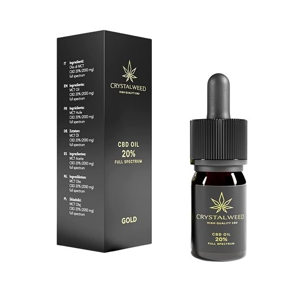 Crystalweed Huile biologique 20 | Huile 100% naturelle | 10 ml dhuile aux bienfaits divers