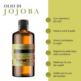 Oxxigena - Huile de Jojoba 100% Pure, Paquet de 1000 ml, Pressé à Froid, Hydrate et Nourrit en Profondeur la Peau, Donne Écla