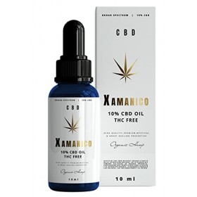 CBD. Huile de CBD 10%. Fabriqué avec de lhuile de noix de coco. Huile corporelle à large spectre complet. Gouttes dextrait 