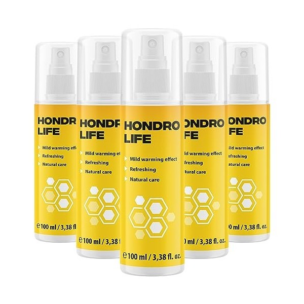Hondrolife Spray - Application Externe - Doux Effet Chauffant - Contient 1x 100 ml