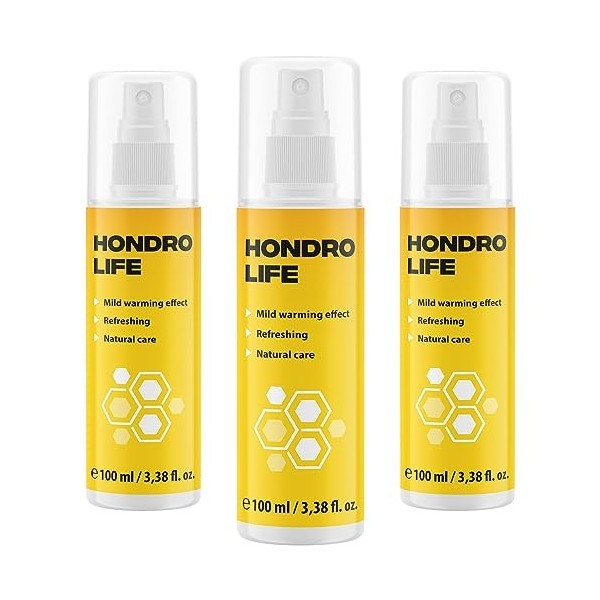Hondrolife Spray - Application Externe - Doux Effet Chauffant - Contient 1x 100 ml