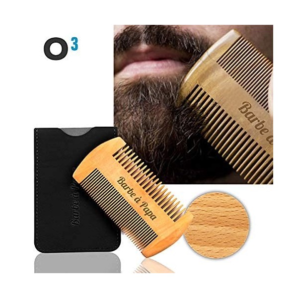 O³ Huile Barbe Homme 100% Naturelle - Huile De Ricin Barbe - Accélère la Pousse, Adoucit le poil - Serum Croissance avec Un P