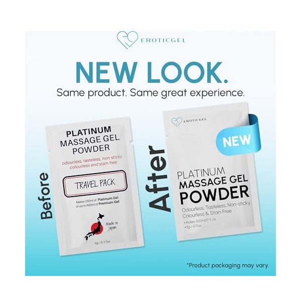 5 x Premium Nuru Massage Gel Powder | 5g Travel Sachet Makes 500ml/ 16.9 fl oz | Made in Japan Paraben & Glycerine Free