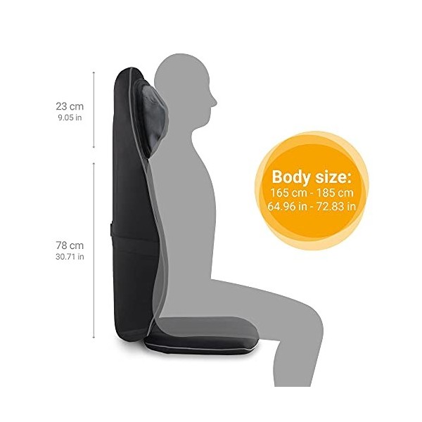 medisana MCN Pro Shiatsu Housse de siège de massage, siège de massage avec vibration, arrêt automatique, massage de la nuque 