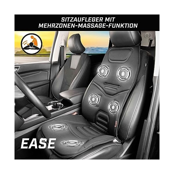 WALSER Coussin de massage pour siège de voiture Relax Drive, coussin de massage de voiture avec 5 programmes de massage, appa