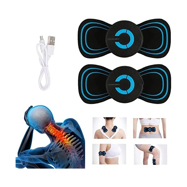 Mini Appareil de Massage EMS à Micro-Courant,Coussin de Massage Cervical Portable sans Fil,Mini Masseur de Cou Électrique EMS